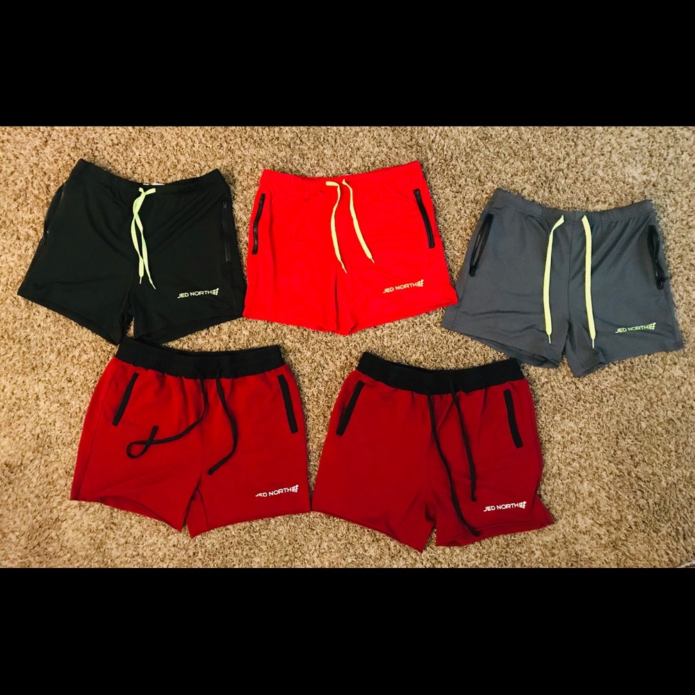 5 Pair Jed North Workout Lifting Shorts